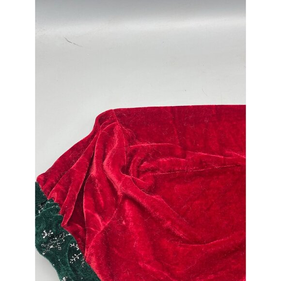 Handmade Christmas cover decor red green velveteen silver sparkle stars READ - Picture 6 of 7